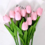 5 Pieces Tulips Artificial Flowers Bunch Home Decor Real Touch Tulip Flowers for Decoration Wedding Bridal Bouquet Fake Flowers by DSERS
