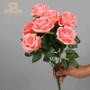 Pink roses bouquet, Exclusive Home Decor, WONJIN brand, vibrant pink flowers with green leaves.
