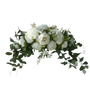 30-inch Artificial Peony Eucalyptus Swag, white flowers and green leaves, 30-inch Home Decor arrangement.