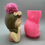 Cute girl flower pot silicone mold used to make gypsum resin concrete living room balcony decoration ornaments by DSERS