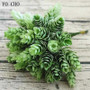 YO CHO Artificial Fake Plant Twigs Succulents Leaves 30 Heads Pineapple Grass Green Plastic Plant DIY Home Garden Wedding Decor