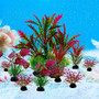 10PC Fish Tank DIY Artificial Aquarium Decor Mixed color Plants Ornament Aquatic Plant by DSERS