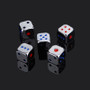 5PCS/1Metal Dice Set Golden Silver Colorful Points Gaming RPG Tabletop D&D 5 Piece Collection