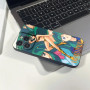 H-Hatsune Miku anime phone case for iPhone with vibrant green hair design and colorful outfit.