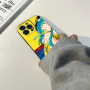 H-Hatsune Miku yellow phone case for iPhone with blue hair character design on white background.