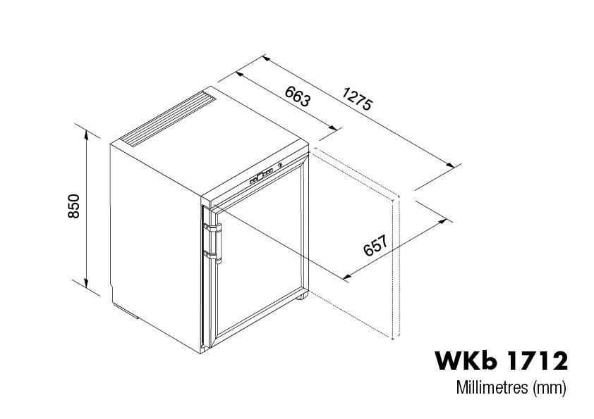 LIEBHERR BARRIQUE 63 BOTTLE BLACK SINGLE ZONE WINE CELLAR WKb 1712