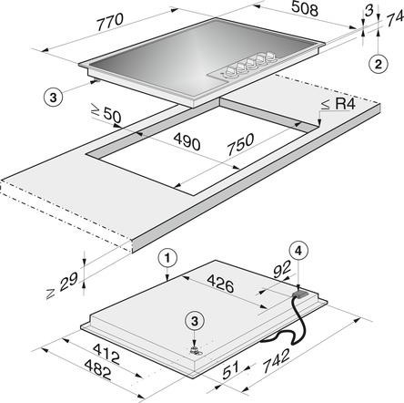Miele 77cm Stainless Steel Gas Cooktop KM2334G Berloni Appliances