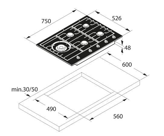 Asko 75cm Stainless Steel Gas Cooktop 5 Burner HG1776SD Berloni Appliances
