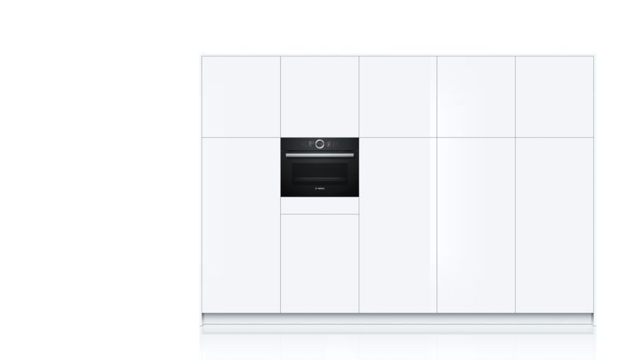 BOSCH 45CM BLACK GLASS COMPACT COMBINATION STEAM OVEN - SERIES 8 -  CSG656RB1A - Berloni Appliances