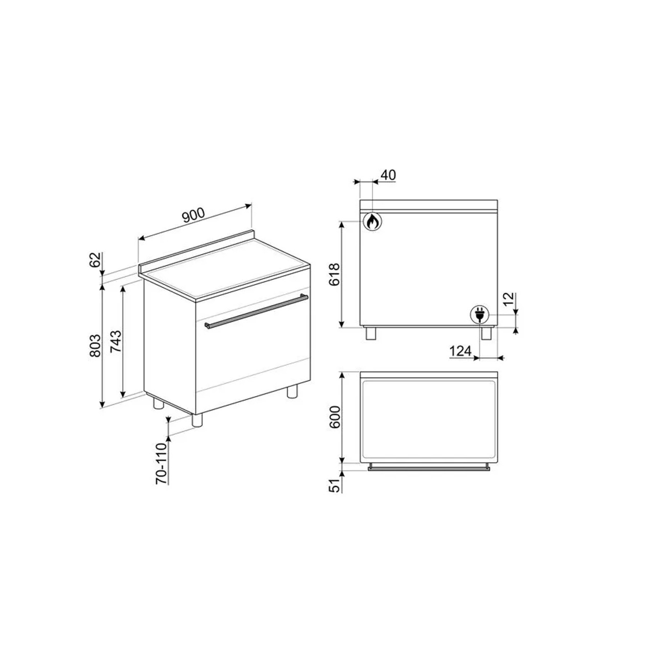 Smeg 90cm Pyrolytic Dual Fuel Freestanding Cooker CSP9GMMNA1