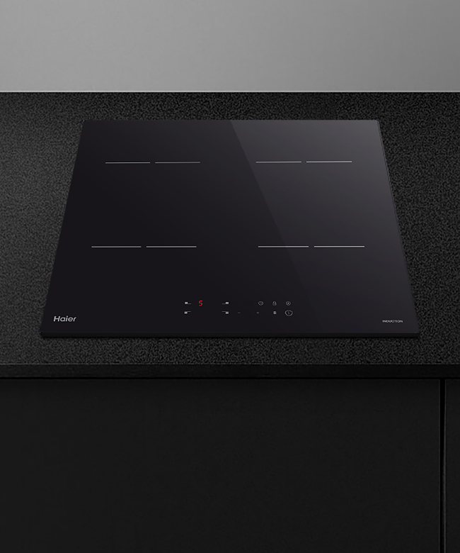 Haier 60cm Black Glass Induction Cooktop HCI604TB3 Berloni Appliances