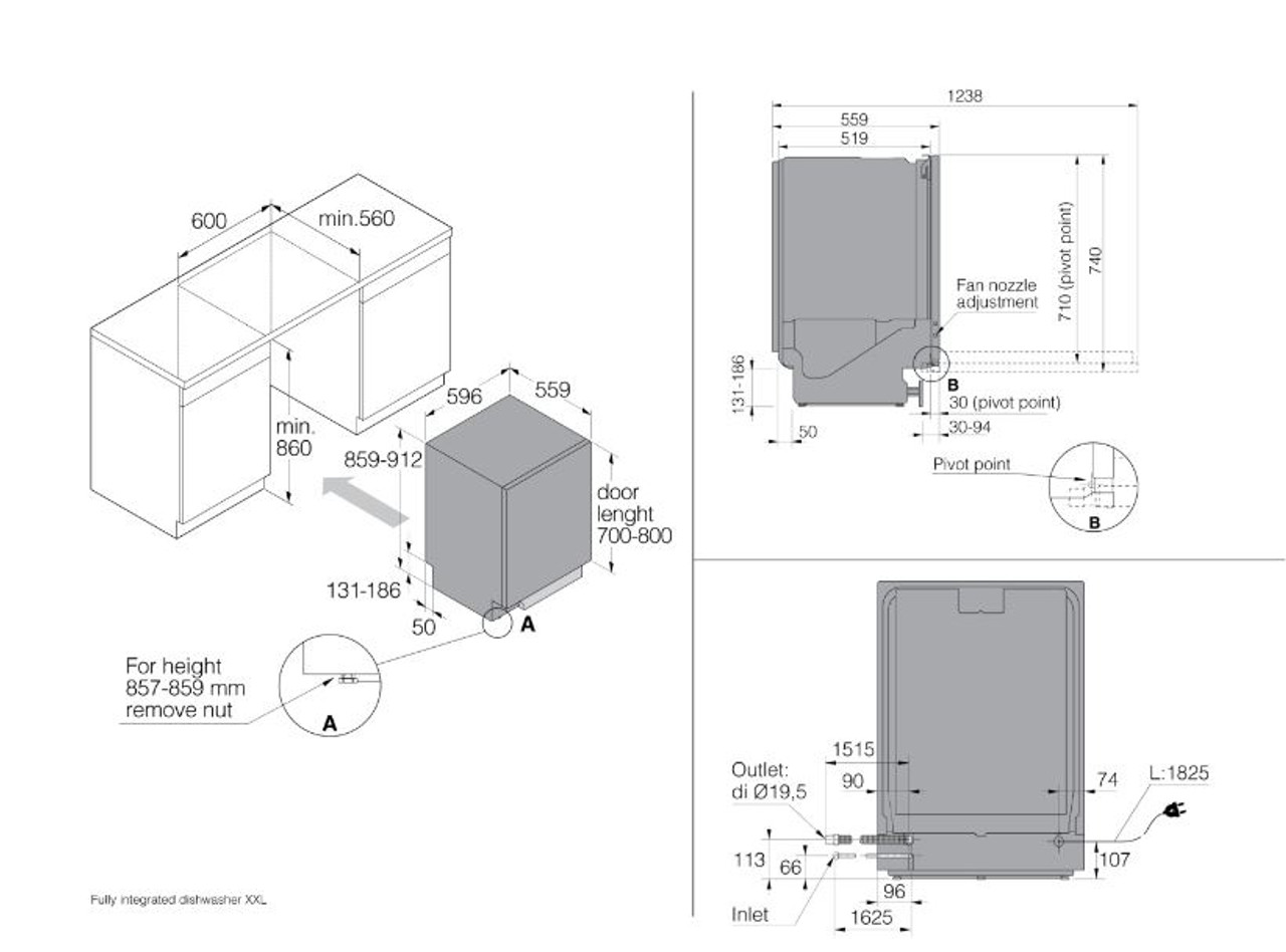 Asko sale dishwasher dimensions
