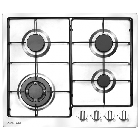 Artusi 60cm Stainless Steel Gas Cooktop 4 Burner CAGH600X Berloni