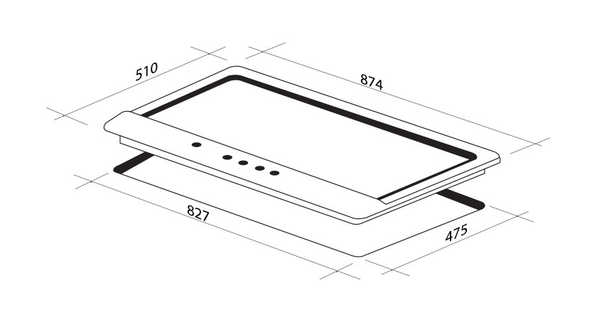 Artusi 90cm White Glass Gas Cooktop 5 Burners CAGH9000W Berloni