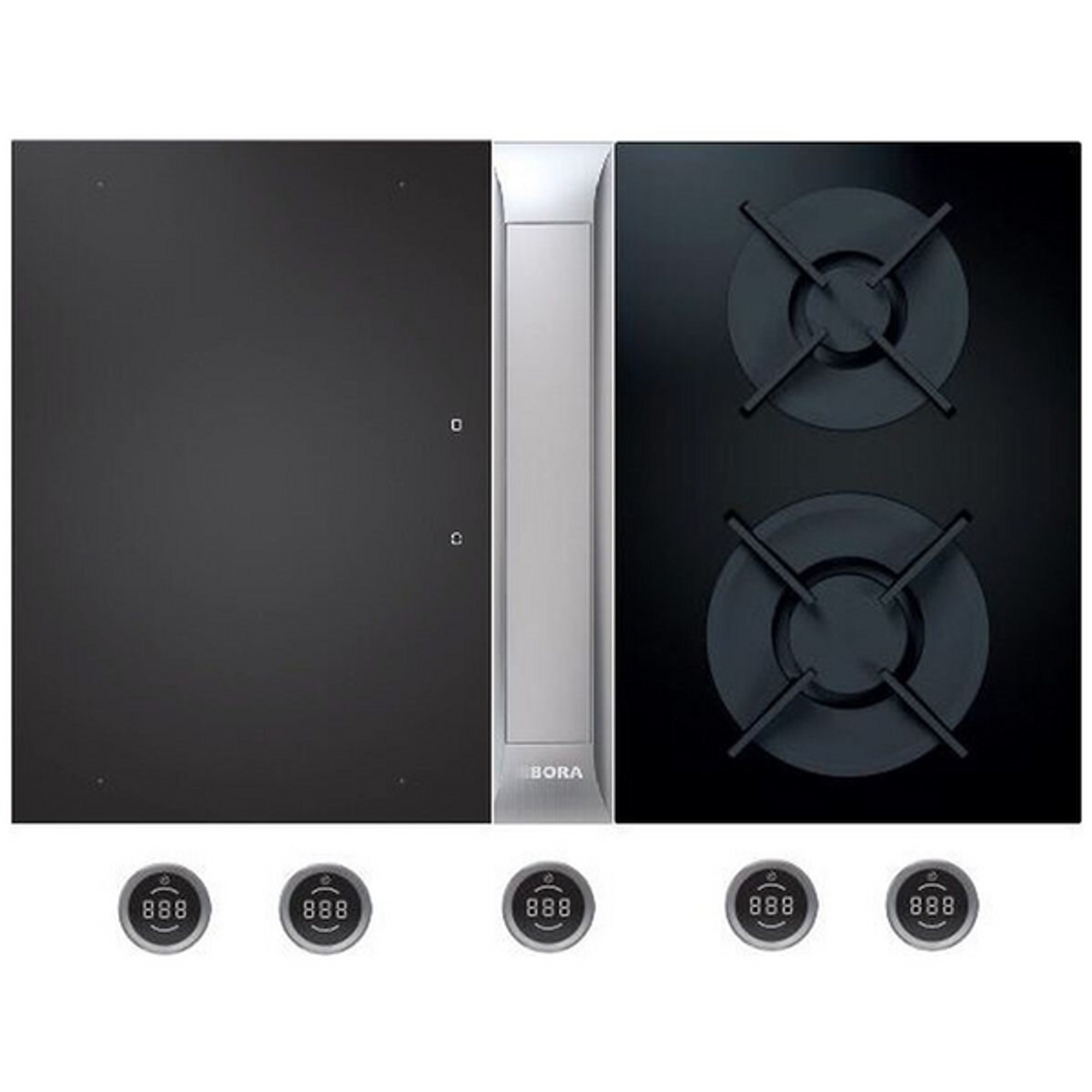 Induction and store gas cooktop