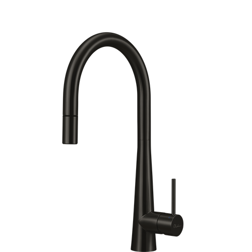 Oliveri Essente Black Goose Neck Pullout Tap - SS31625-BL