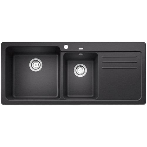 Blanco Anthracite 1 & 3/4 Bowl Inset Sink with Right Hand Drainer - NAYA8SK5