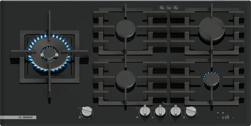 Bosch 90cm Black 5 Burner Gas Cooktop - Series 8 - PRS9A6H40A