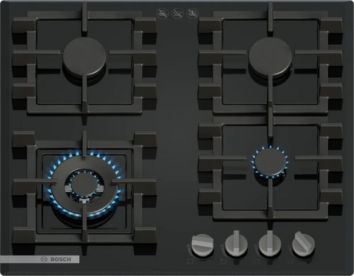 Bosch 60cm Black 4 Burner Gas Cooktop - Series 6 - PNK6B6K40A