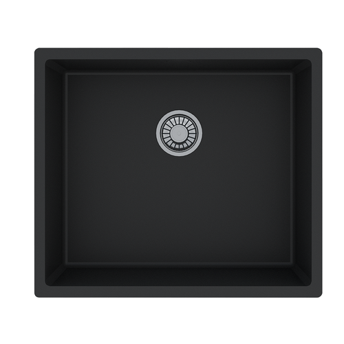 Castano Comiso Black Large Single Bowl Quartz Sink - COMSBL530