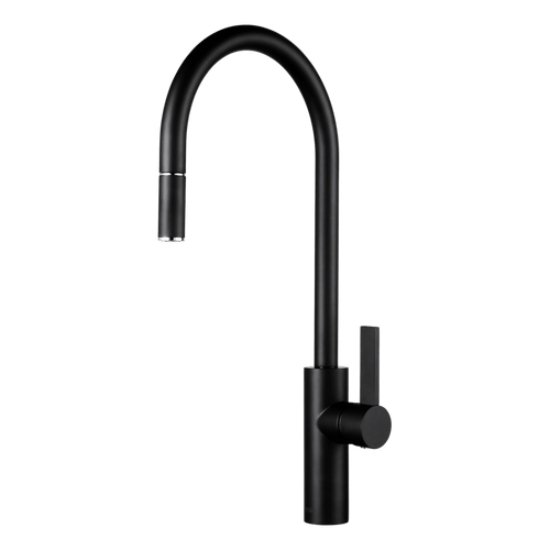Armando Vicario Black Gooseneck Pull-Out Tap - LUZ-1B-LF (Lead Free)