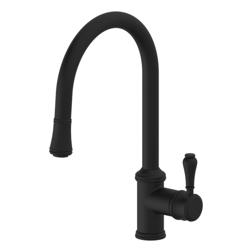 Armando Vicario Provincial Black Gooseneck Pull-Out Tap - 400674B-LF (Lead Free)
