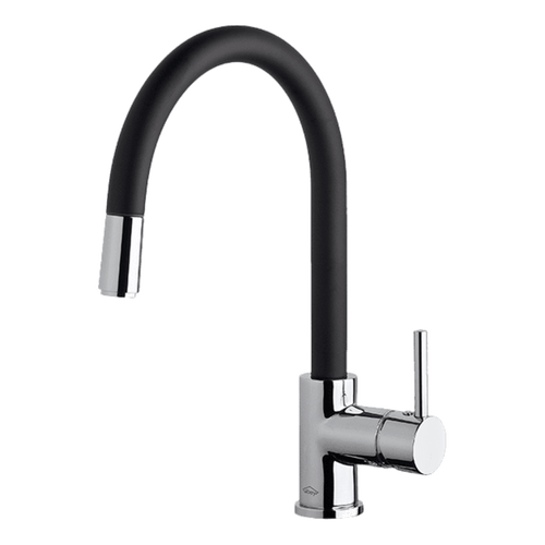 Armando Vicario Black Gooseneck Pull-Out Tap - Made In Italy - SK5-AV-B-LF (Lead Free)