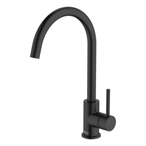 Abey Gareth Ashton Lucia Black Gooseneck Swivel Tap (Lead Free) - 3K4-B-LF