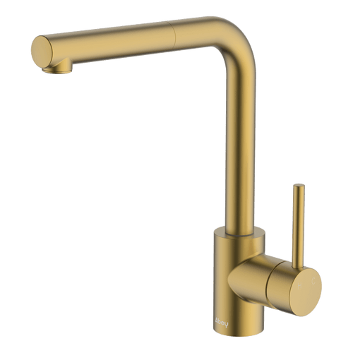 Abey Gareth Ashton Lucia Brushed Brass High Head Pull-Out Tap (Lead Free) - 3K6-BB-LF