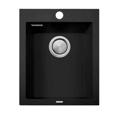 Oliveri Santorini 340mm Standard Bowl Top Mount Sink - Matte Black - ST-MB1531OF
