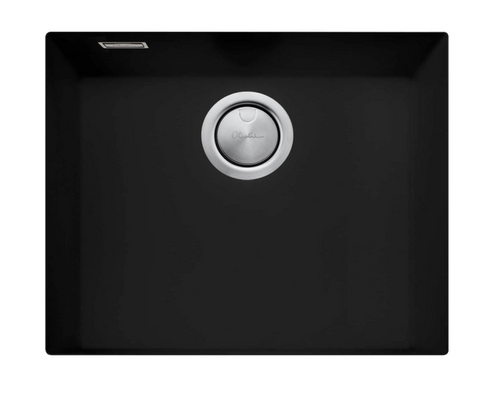Oliveri Santorini 490mm Large Bowl Undermount Sink - Matte Black - ST-MB1550UOF