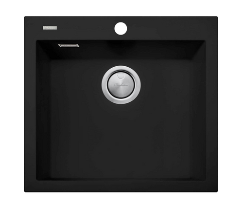 Oliveri Santorini 490mm Large Bowl Top Mount Sink - Matte Black - ST-MB1551OF