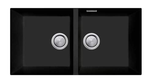 Oliveri Santorini Double Bowl Undermount Sink - Matte Black - ST-MB1563UOF