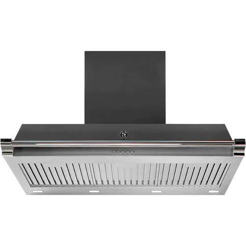 Steel 90cm Ascot Anthracite & Brushed Nickel Canopy Rangehood - AKL90-ANN