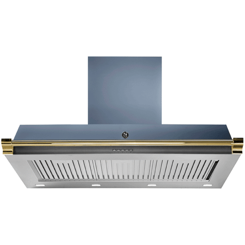 Steel 100cm Ascot Celeste Blue & Bronze Nickel Canopy Rangehood - AKL100-CEB