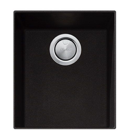 Oliveri Santorini 340mm Standard Bowl Undermount Sink - Black - ST-MB1530UOF