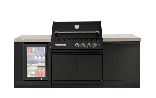 Crossray Black Compact XPlor Gas Outdoor Kitchen With Single Fridge - GD4XKBLK-1