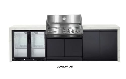 Crossray Stainless Steel / White Premium XPlor Outdoor Kitchen With Double Fridge - GD4KW-05