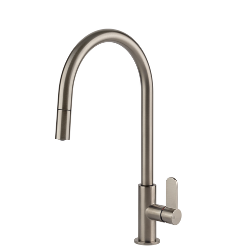 Gessi Brushed Nickel Helium Goose Neck Pull Out Mixer - 60077#149