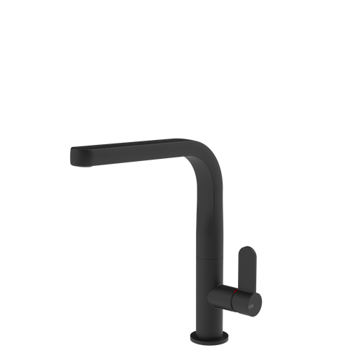 Gessi Matte Black Helium Right Angle Square Swivel Mixer - 17315#299