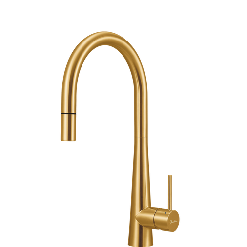 Oliveri Essente Brushed Gold Goose Neck Pullout Tap - SS31625-AU