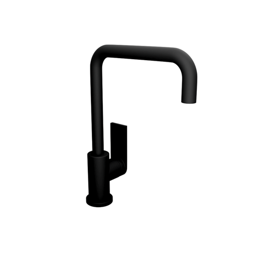 Castano Black Napoli 'Squared Neck' Gooseneck Sink Mixer - NASQIB