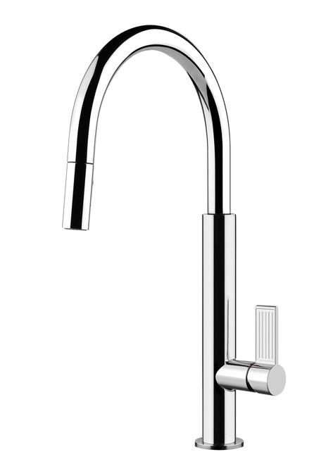 Gessi Emporio Chrome Gooseneck Pull-Out Dual Function Spray Tap - 37064