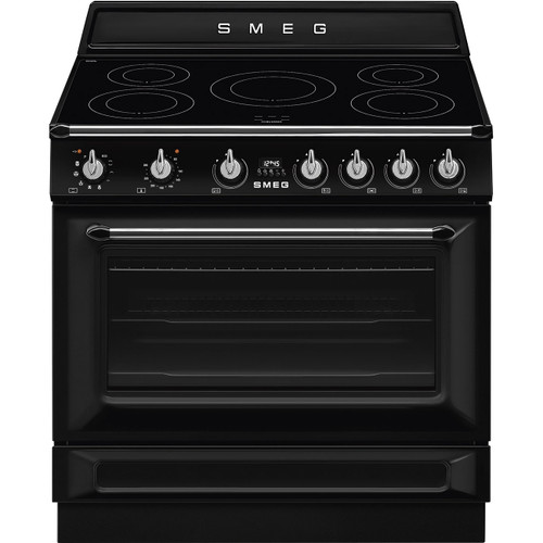 Smeg Victoria 90cm Black Freestanding Induction Cooker - TR90IPBL