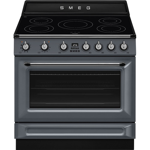 Smeg Victoria 90cm Grey Freestanding Induction Cooker - TR90IPGR