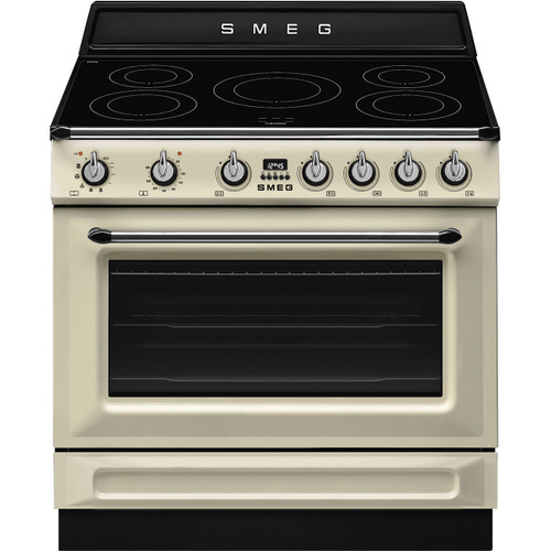Smeg Victoria 90cm Cream Freestanding Induction Cooker - TR90IPP