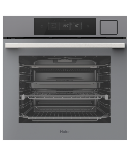 Haier 600 Series 60cm Grey Built-In Oven with AirFry & Steam Assist Plus - HWO60S16TPG5