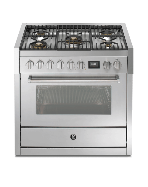 Steel 90cm Genesi Freestanding Cooker With Combi-Steam - 5 Burner - GQ9S-4M