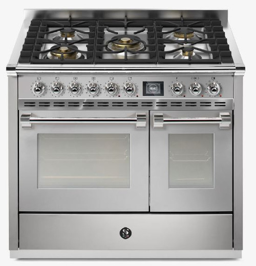 Steel 100cm Ascot Double Oven Dual Fuel Freestanding Cooker - AQ10SF-4M
