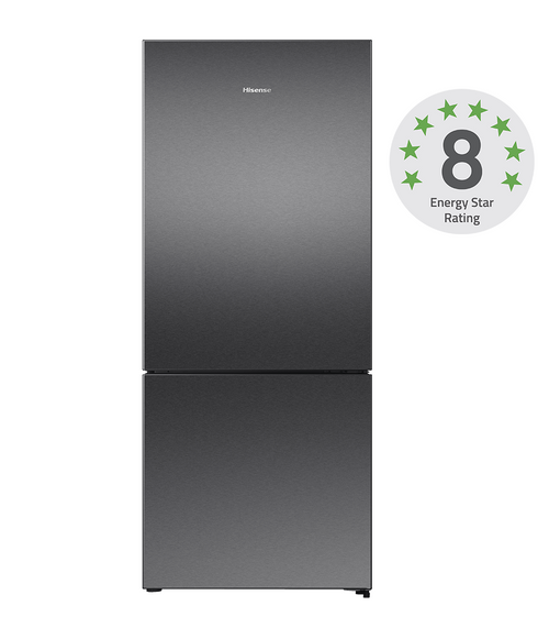 Hisense 417L Dark Stainless Steel Bottom Mount Fridge / Freezer - HRBM418E